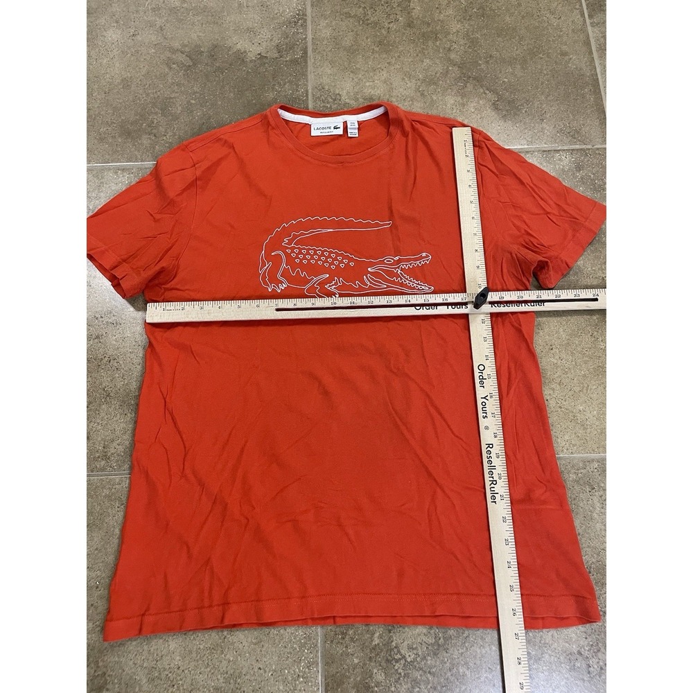 Lacoste Shirt Men's Sz 6 XL Orange Graphic T-Shirt Regular Fit Short Sleeve - Picture 4 of 7